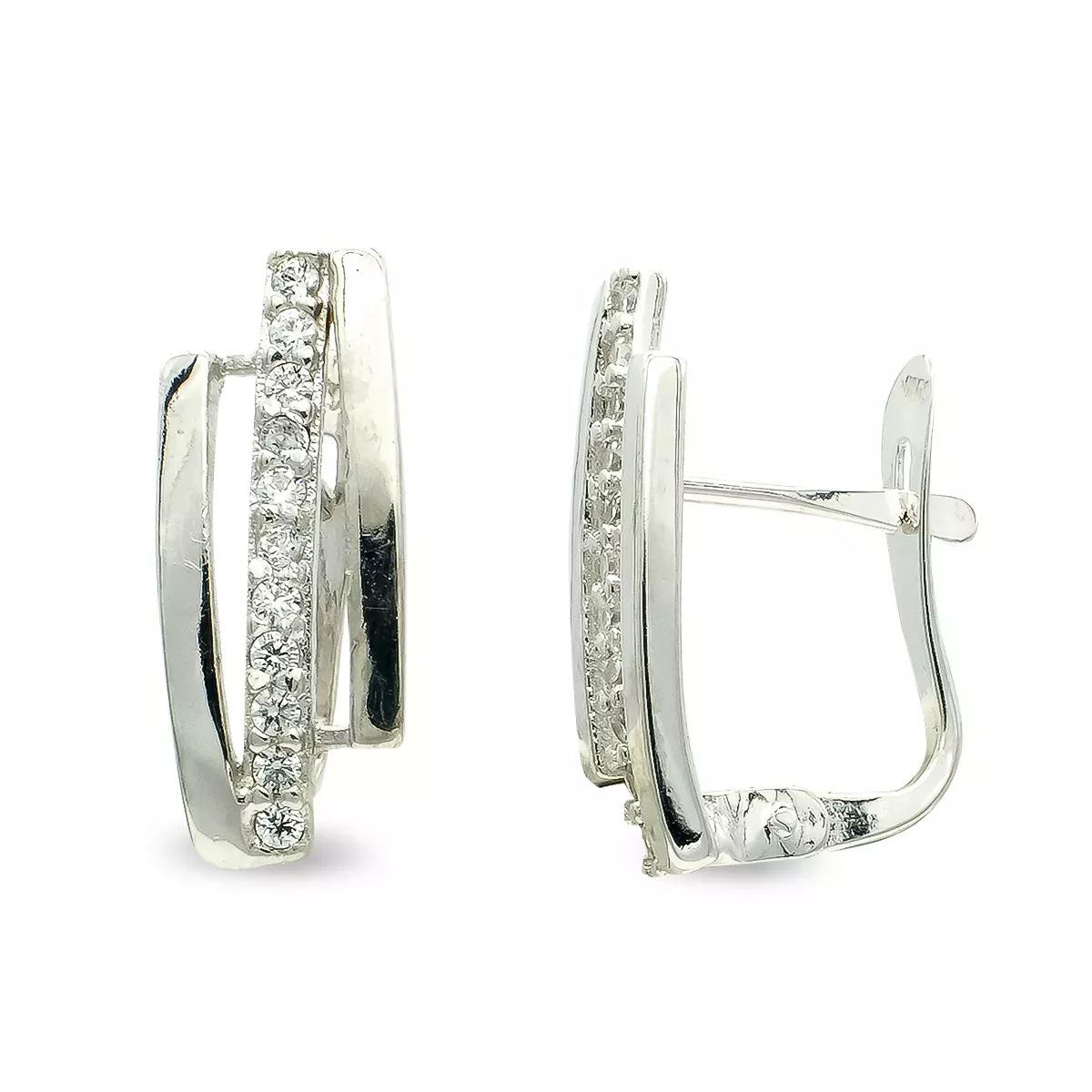 9K PENDIENTES CIRCONITA ORO BLANCO CATALAN 15X6 MM 1