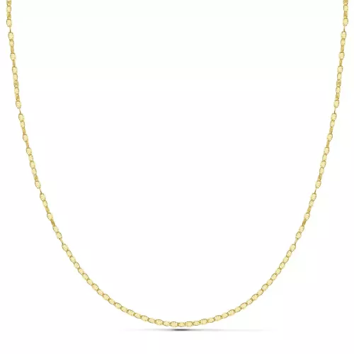 18K CADENA ORO AMARILLO MACIZA DIAMANTADA 40CM 1.5 MM 1