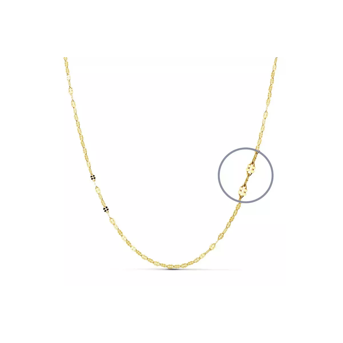 18K CADENA MACIZA ORO AMARILLO DIAMANTADA MACIZA 50CM 2 MM 1