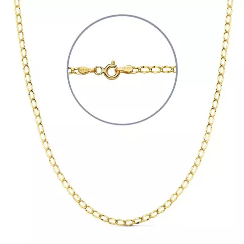 18K CADENA BILBAO HUECA ORO AMARILLO 45CM 2 MM 2