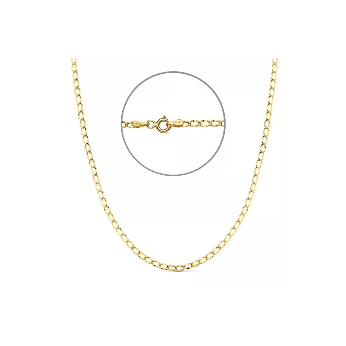 18K CADENA BILBAO HUECA ORO AMARILLO 45CM 2 MM 2