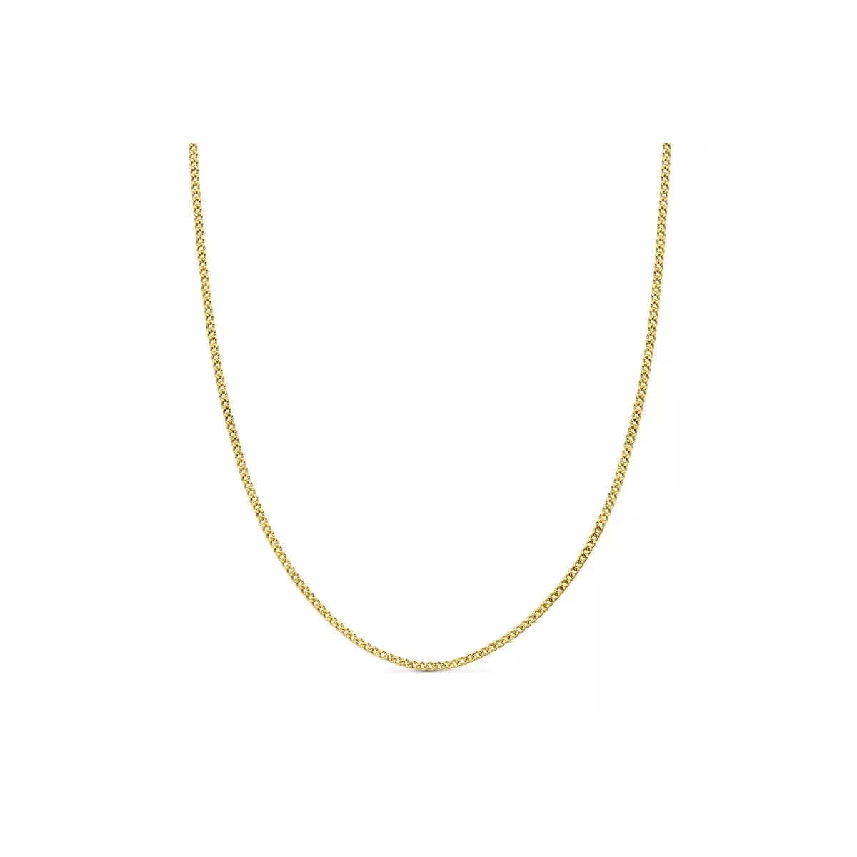 18K CADENA ORO AMARILLO BARBADA HUECA 50CM ANCHO 1.5 MM 2