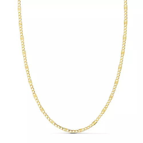 18K CADENA ORO AMARILLO COMBINADA HUECA 3X1. LARGO 45CM ANCHO 2 MM 2