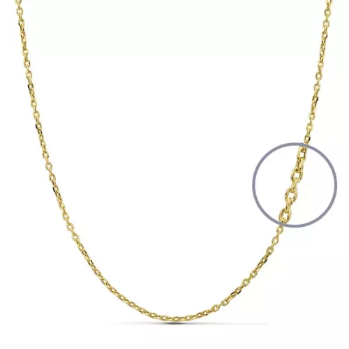 18K CADENA ORO AMARILLO FORZADA 60CM HUECA 1.50 MM 2