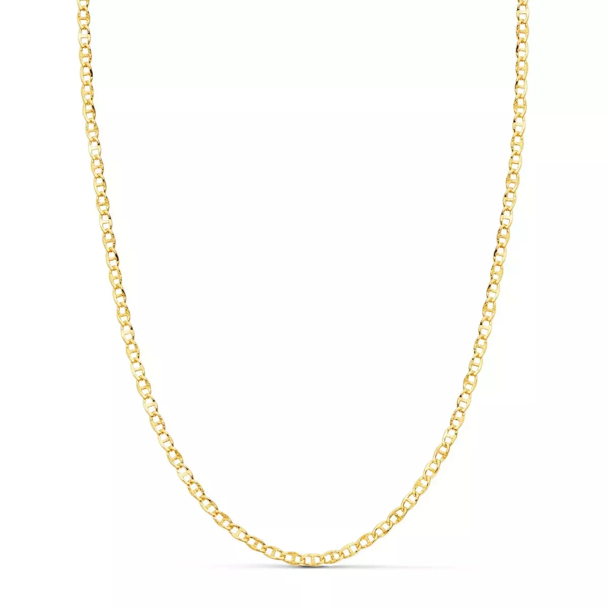 18K CADENA ORO AMARILLO ANCLA HUECA TALLADA LARGO 50CM ANCHO 2 MM 2