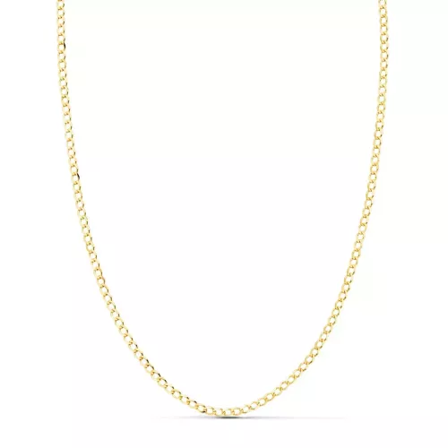 18K CADENA ORO AMARILLO BARBADA MACIZA LARGO 50CM ANCHO 1.5 MM 2