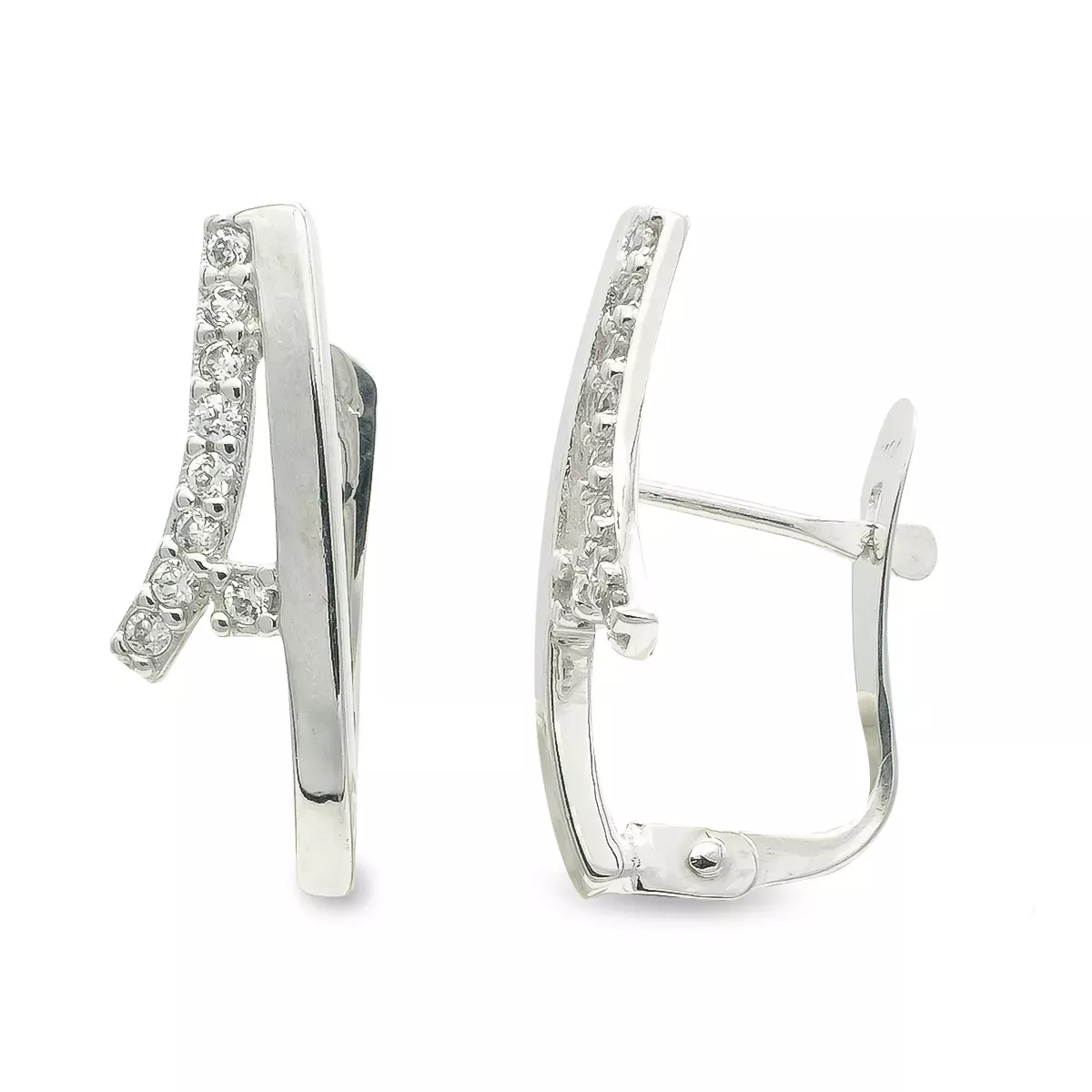 9K PENDIENTES CIRCONITA ORO BLANCO CATALAN 17X6 MM 1