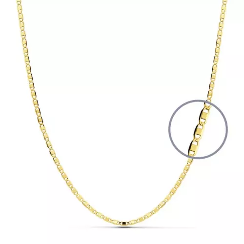 18K CADENA ORO AMARILLO MACIZA PLANA 45CM 1.5 MM 2