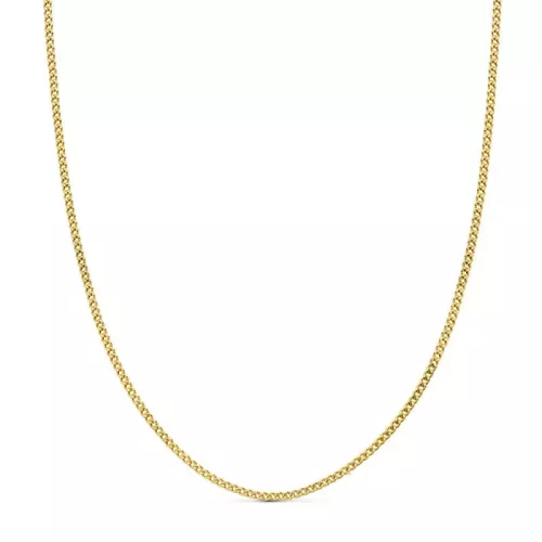 18K CADENA ORO AMARILLO BARBADA HUECA 60CM AMCHO 1.5 MM 2