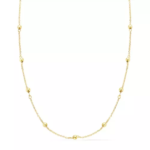 18K CADENA ORO AMARILLO MACIZA CON BOLAS LISAS 3MM 50CM 2