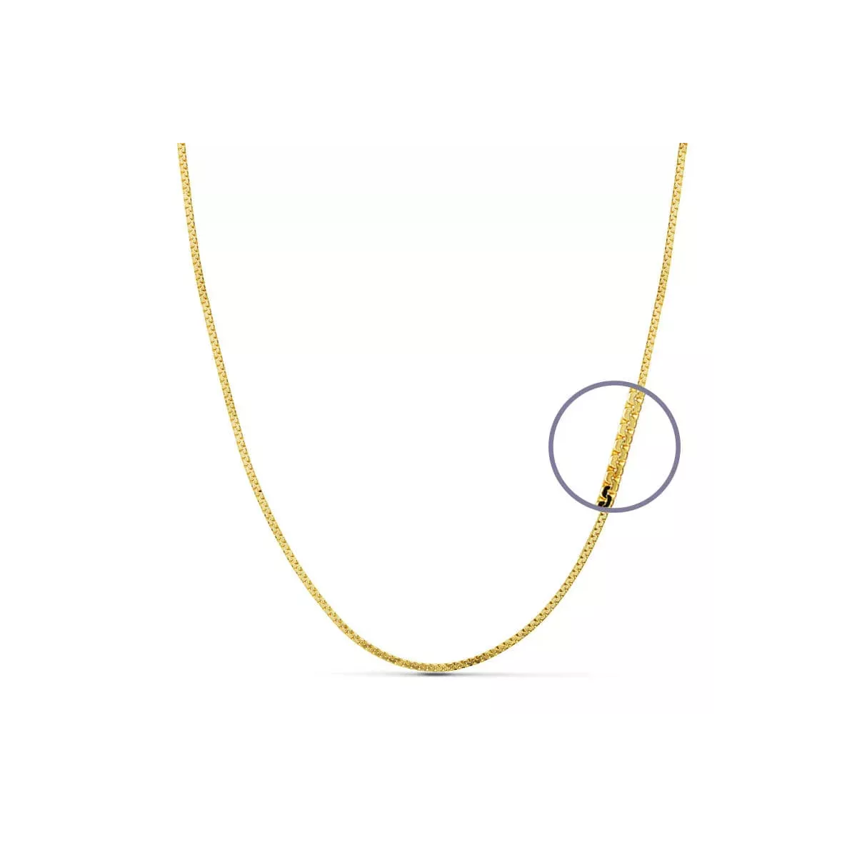 18K CADENA ORO AMARILLO MACIZA PLANA 40CM 1 MM 3