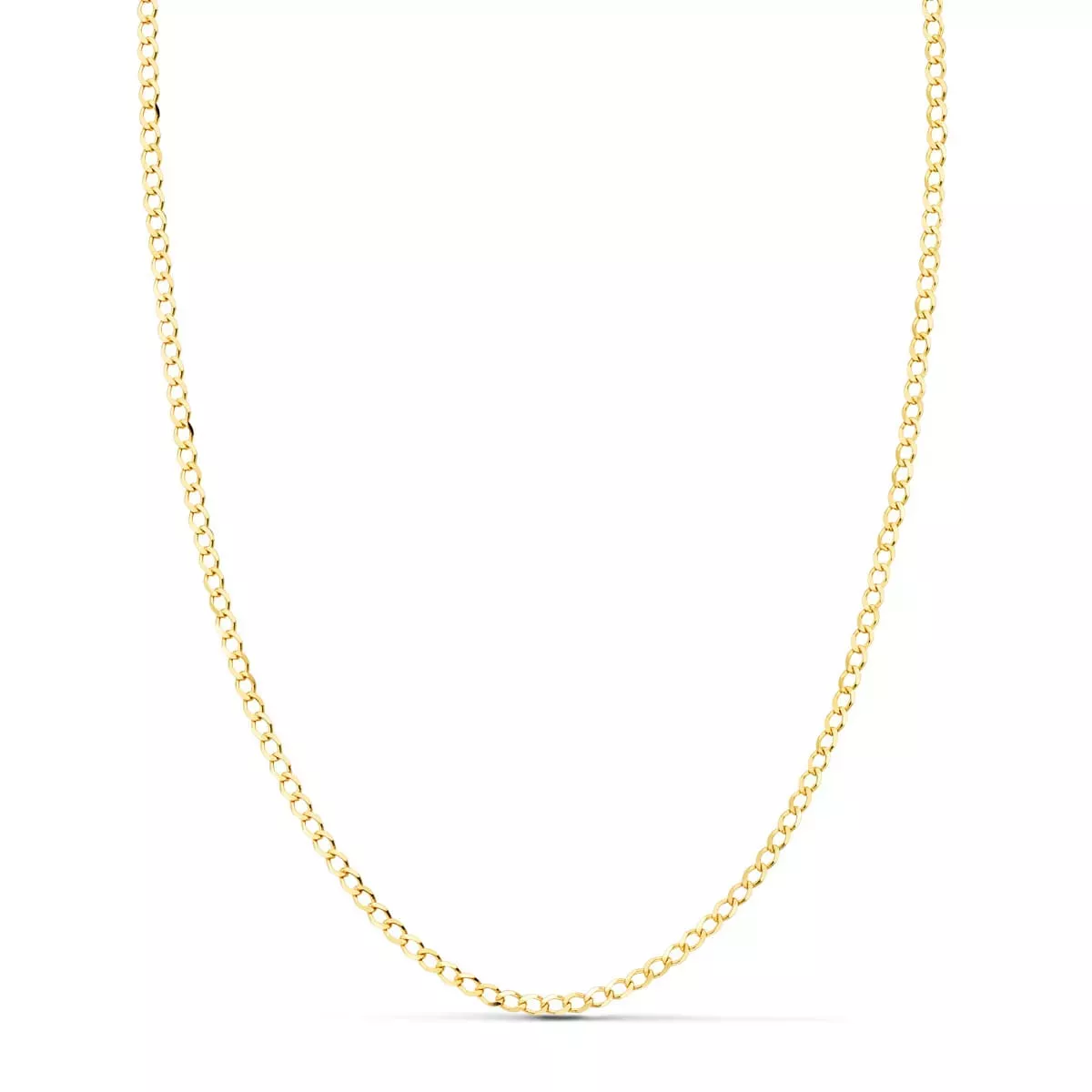 18K CADENA ORO AMARILLO BARBADA MACIZA LARGO 60CM ANCHO 1.5 MM 3