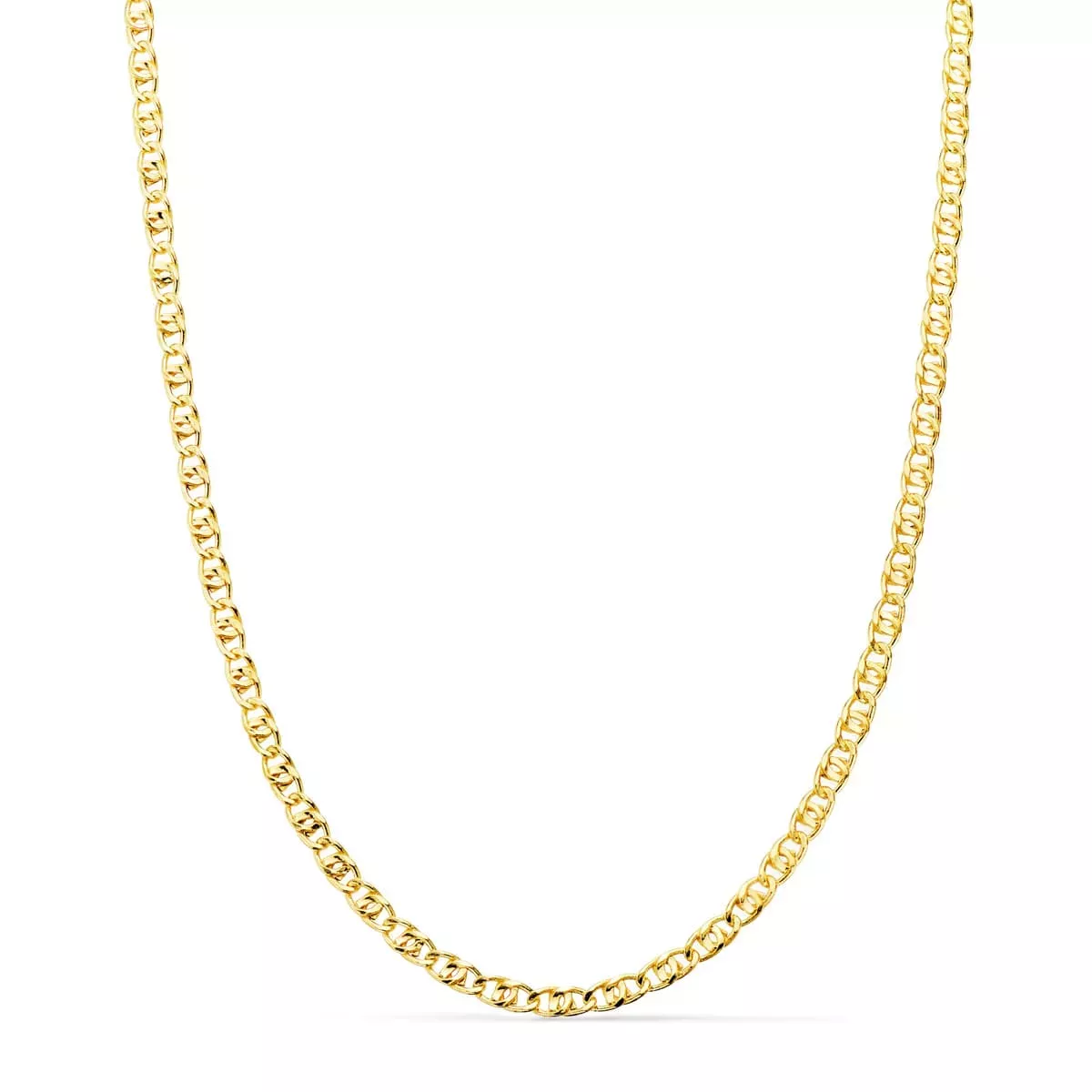 18K CADENA ORO AMARILLO ANCLA HUECA LARGO 50CM ANCHO 2 MM 3