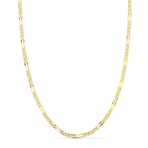 18K CADENA ORO AMARILLO ANCLA 3X1 HUECA LARGO 50CM ANCHO 2 MM 3