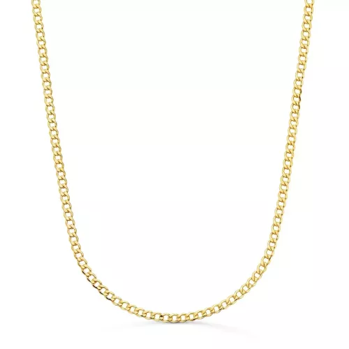 18K CADENA ORO AMARILLO BARBADA HUECA ANCHO: 2.5MM LARGO: 60CM 3