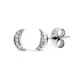 9K PENDIENTES ORO BLANCO LUNA DIAMANTES 0.05 CTS SI-H 7X3 MM PRESION 0