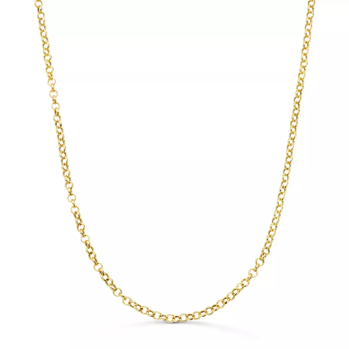 18K CADENA ORO AMARILLO ROLO HUECA LIGERA ANCHO: 2.5MM LARGO: 50CM CIERRE REASA 3