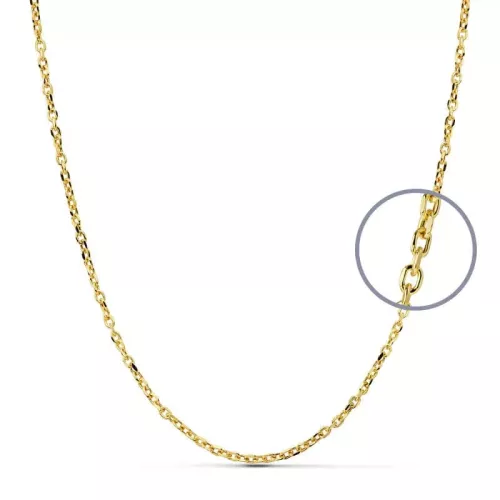 18K CADENA ORO AMARILLO FORZADA 60CM HUECA 2 MM 3