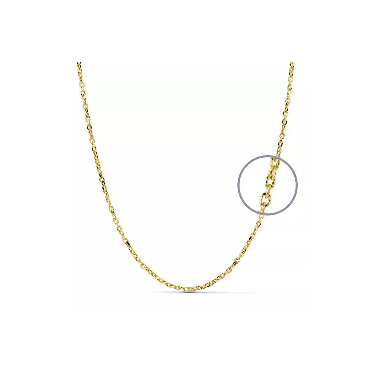 18K CADENA ORO AMARILLO FORZADA 60CM HUECA 2 MM 3