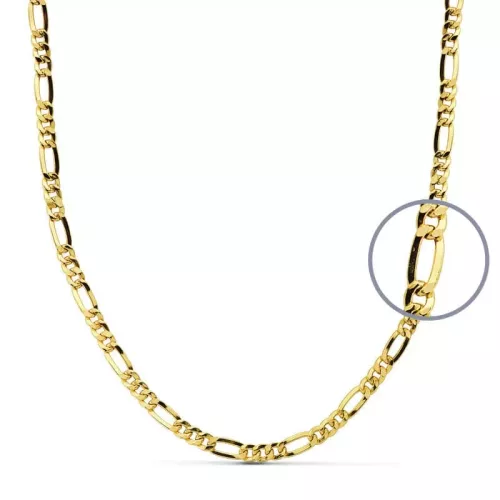 18K CADENA ORO AMARILLO CARTIER 60CM HUECA 3MM 4