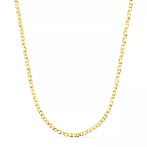 18K CADENA ORO AMARILLO BARBADA HUECA ANCHO: 2