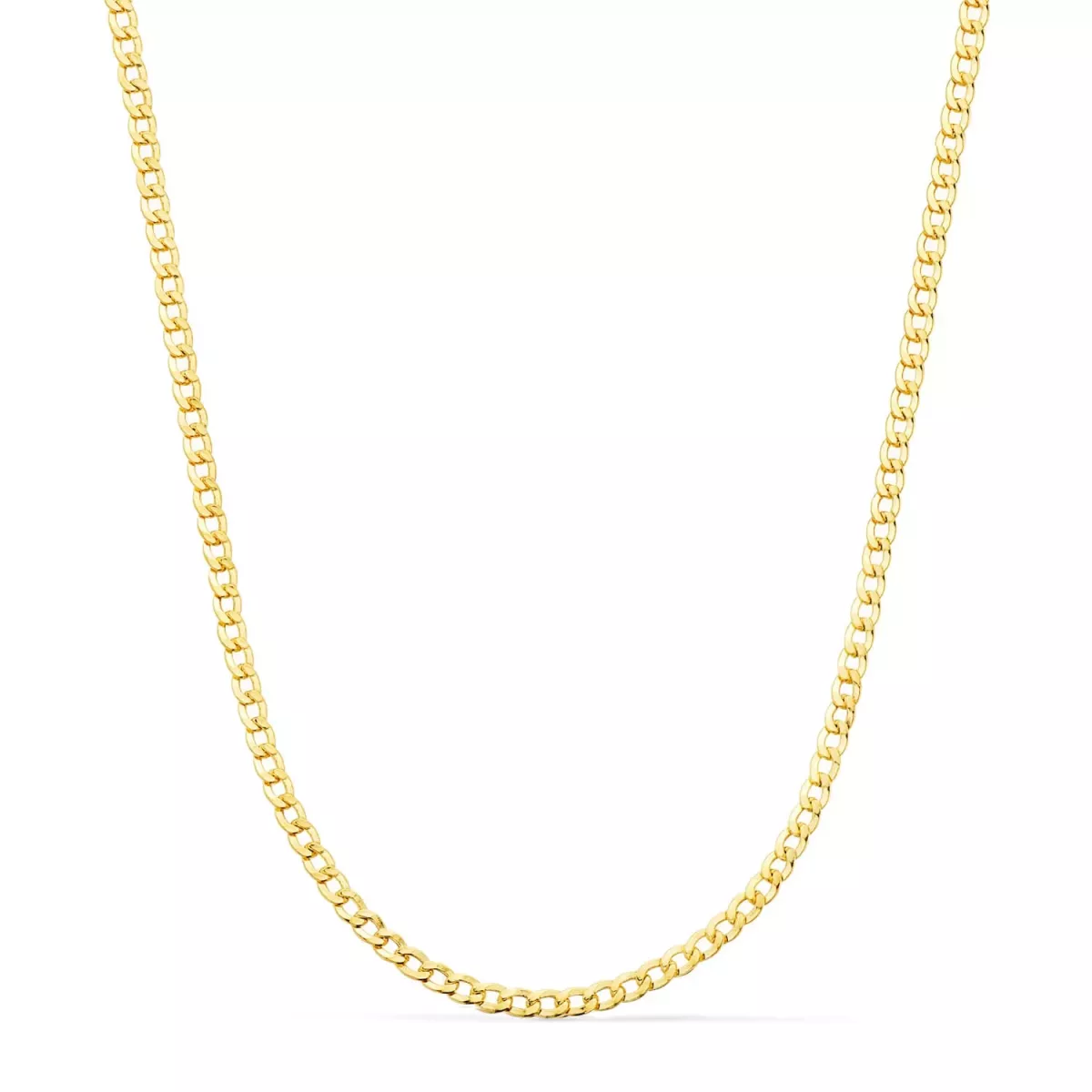 18K CADENA ORO AMARILLO BARBADA HUECA ANCHO: 2