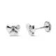 9K PENDIENTES ORO BLANCO FLOR DIAMANTES 0.016 CTS SI-H 6X5 MM TUERCA 0
