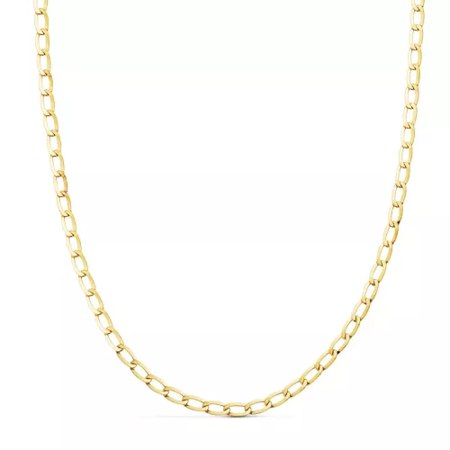 18K CADENA ORO AMARILLO HUECA BILBAO PLANA LARGO: 60CM ANCHO: 3