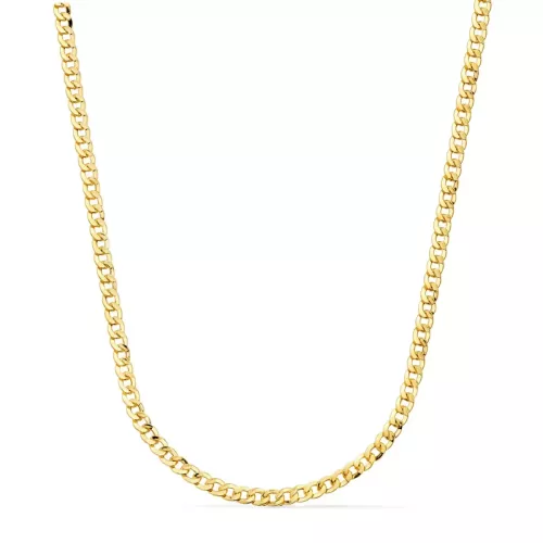 18K CADENA ORO AMARILLO BARBADA HUECA ANCHO: 3
