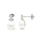 9K PENDIENTES ORO BLANCO PERLA CIRCONITA 10X6 MM CIERRE TUERCA 0