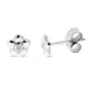 9K PENDIENTES ORO BLANCO FLOR DIAMANTES 0.016 CTS SI-H 5 MM PRESION 0