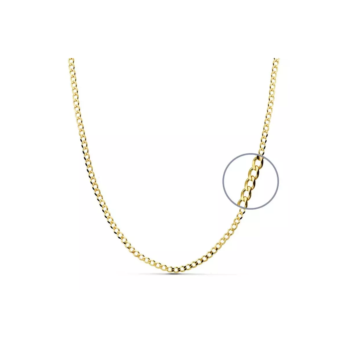 18K CADENA ORO AMARILLO BARBADA MACIZA 60CM ANCHO 2.75 MM 8