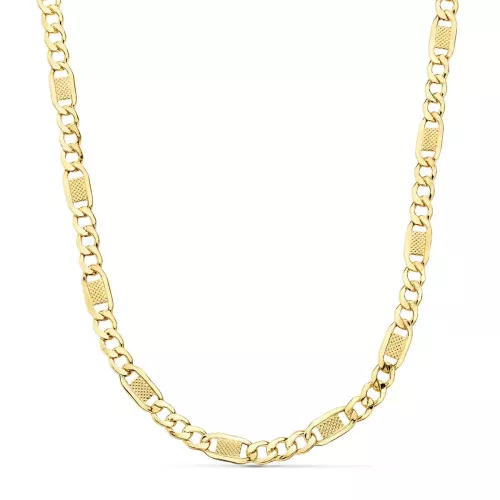 18K CADENA ORO AMARILLO ESLABONES HUECOS 3X1. LARGO: 50CM ANCHO: 5 MM 9