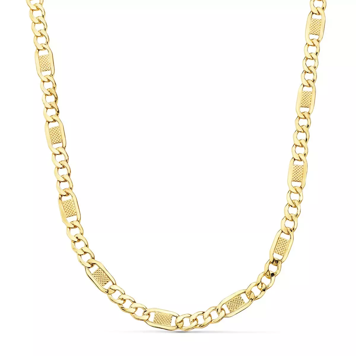 18K CADENA ORO AMARILLO ESLABONES HUECOS 3X1. LARGO: 50CM ANCHO: 5 MM 9