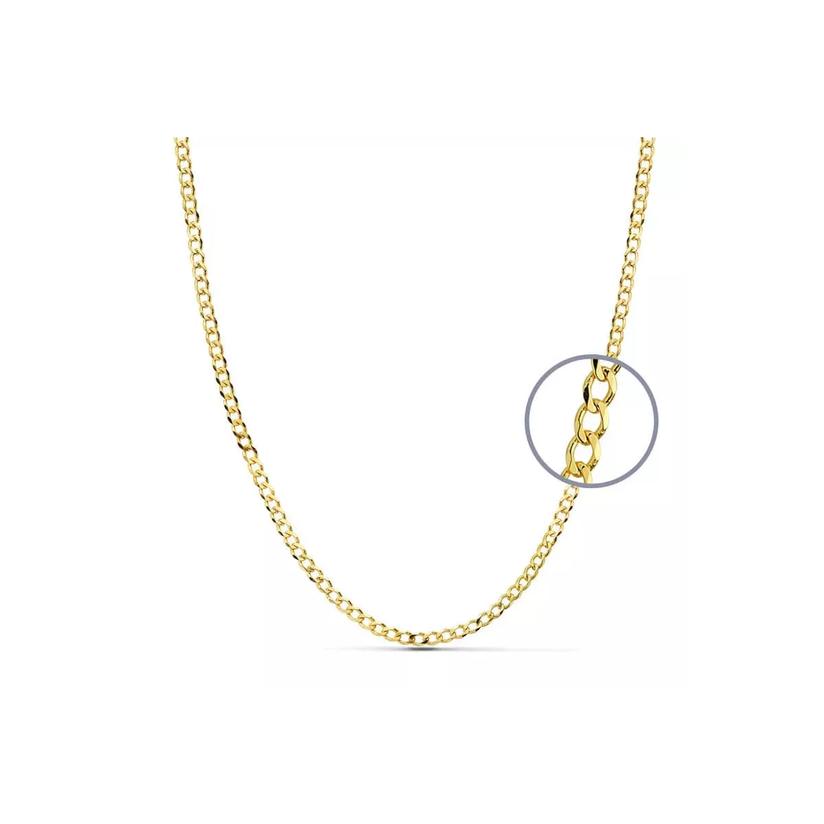 18K CADENA ORO AMARILLO BARBADA 60CM MACIZA. 3MM 10