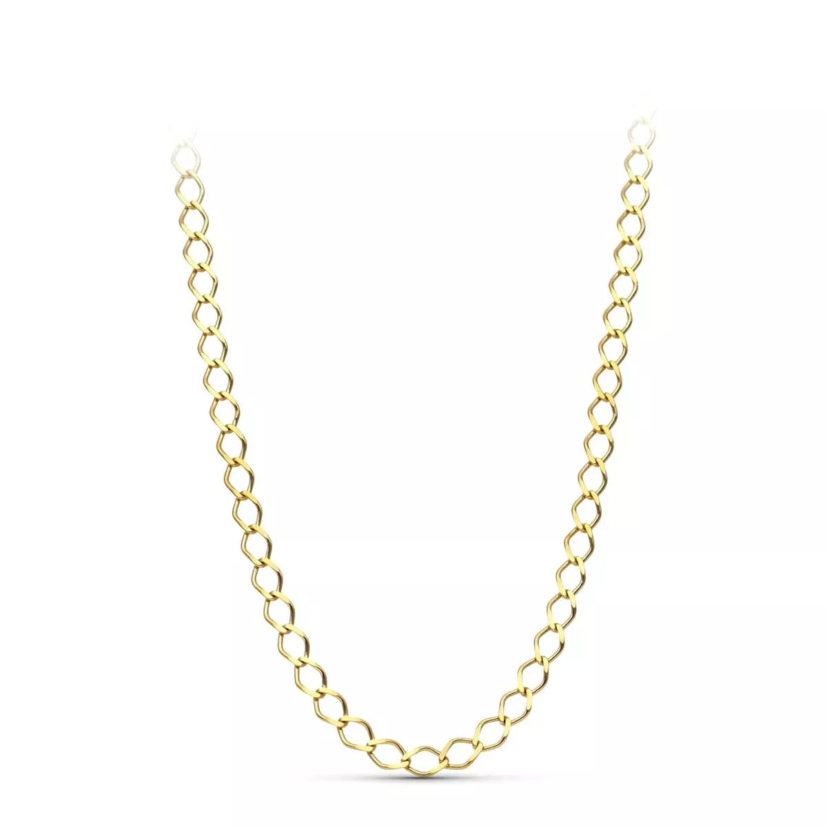 18K CADENA ORO AMARILLO MACIZA ROMBO MACIZA 50CM 11