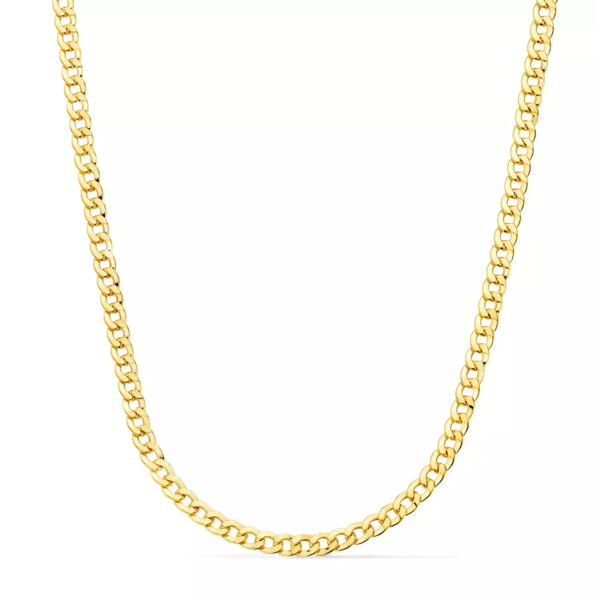 18K CADENA ORO AMARILLO BARBADA HUECA ANCHO: 4MM LARGO: 60CM 10