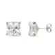 9K PENDIENTES ORO BLANCO CIRCONITA 8 MM 4 GARRAS PRESION 0