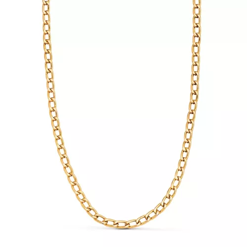 18K CADENA ORO AMARILLO BARBADA HUECA ANCHO: 4