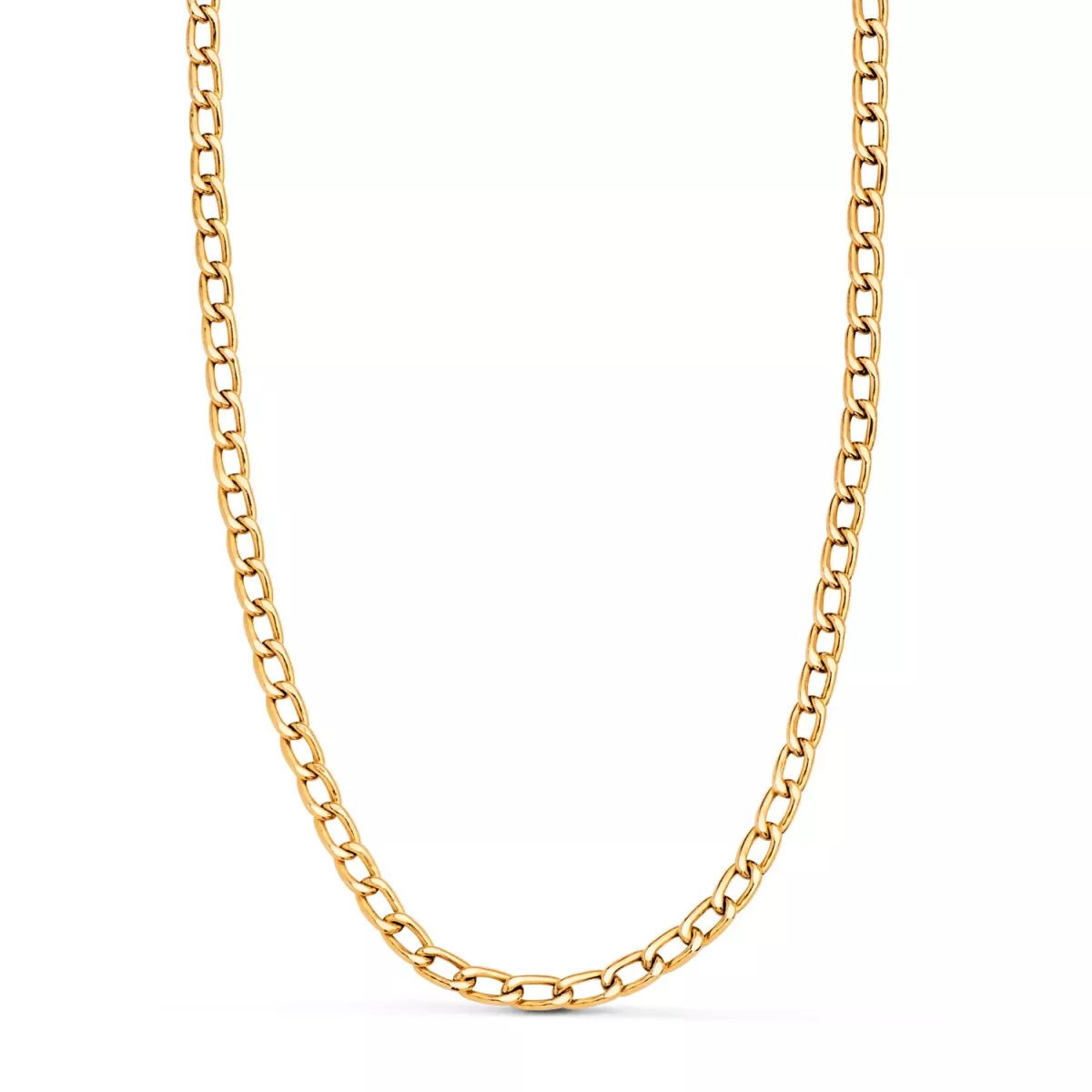 18K CADENA ORO AMARILLO BARBADA HUECA ANCHO: 4