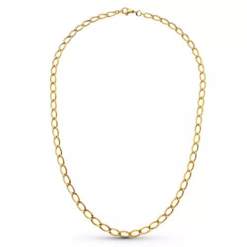 18K CADENA ORO AMARILLO ROMBO HUECA 50CM 5 MM 13