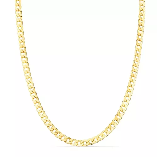 18K CADENA ORO AMARILLO MACIZA BARBADA LARGO 60CM ANCHO 3.75 MM 21