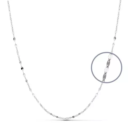 18K CADENA MACIZA ORO BLANCO 40CM 1.8 MM 1
