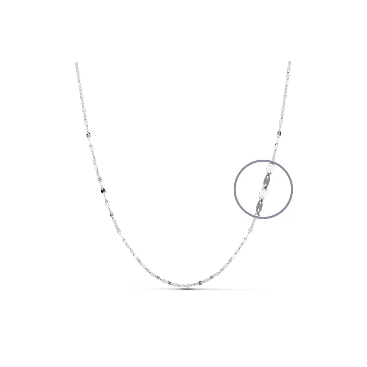 18K CADENA MACIZA ORO BLANCO 40CM 1.8 MM 1