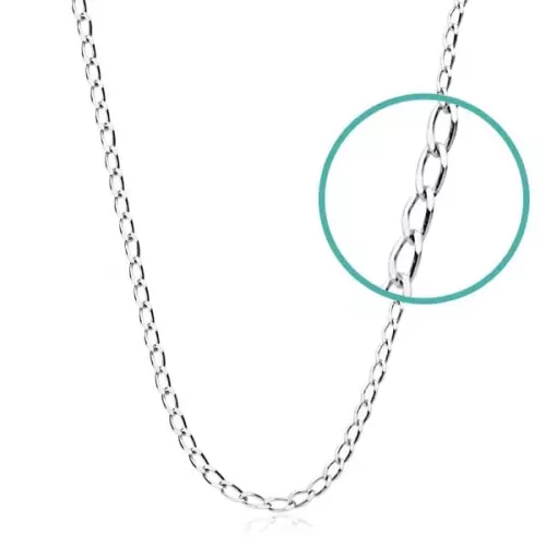 18K CADENA MACIZA ORO BLANCO BILBAO 1 MM 45CM 1,50gr