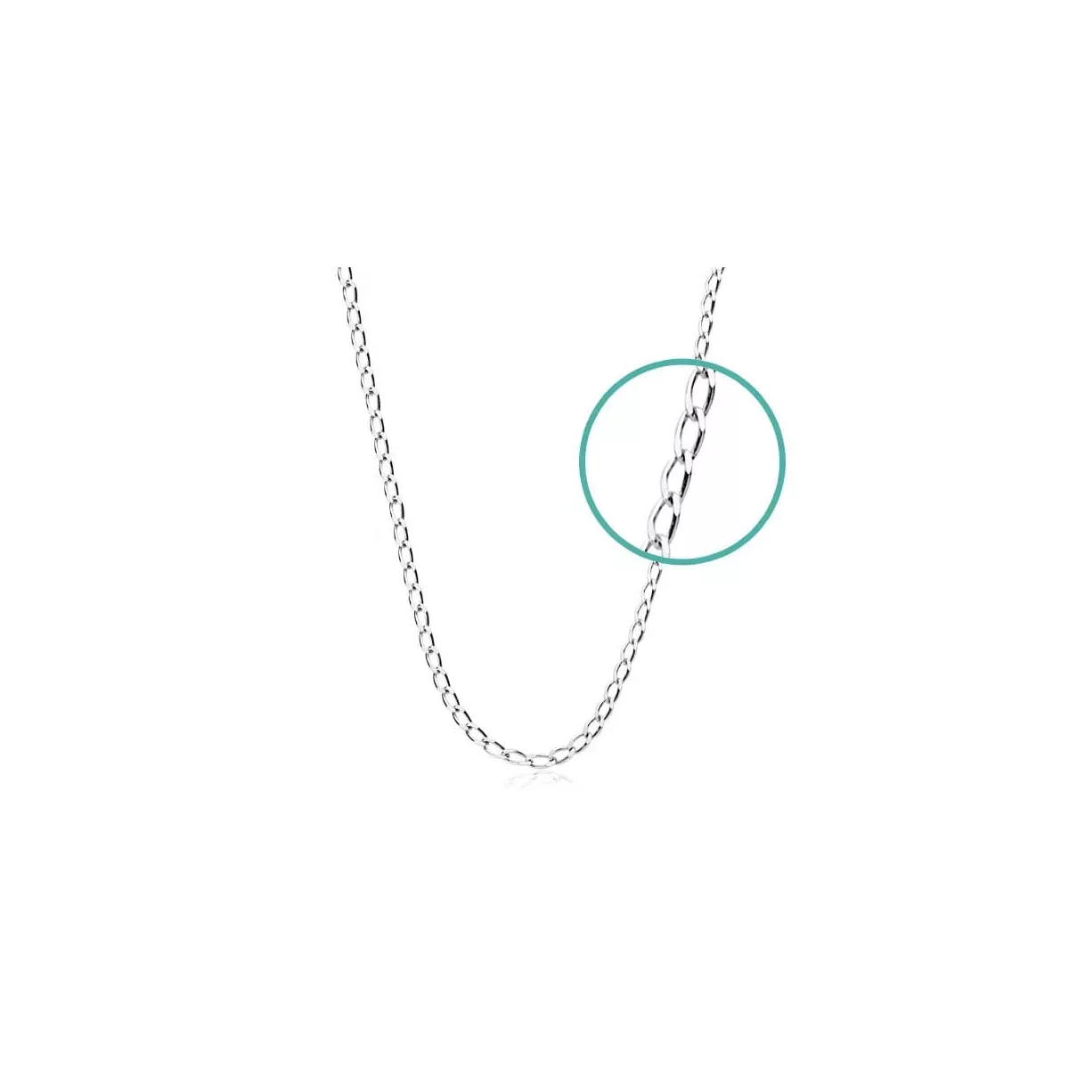 18K CADENA MACIZA ORO BLANCO BILBAO 1 MM 45CM 1