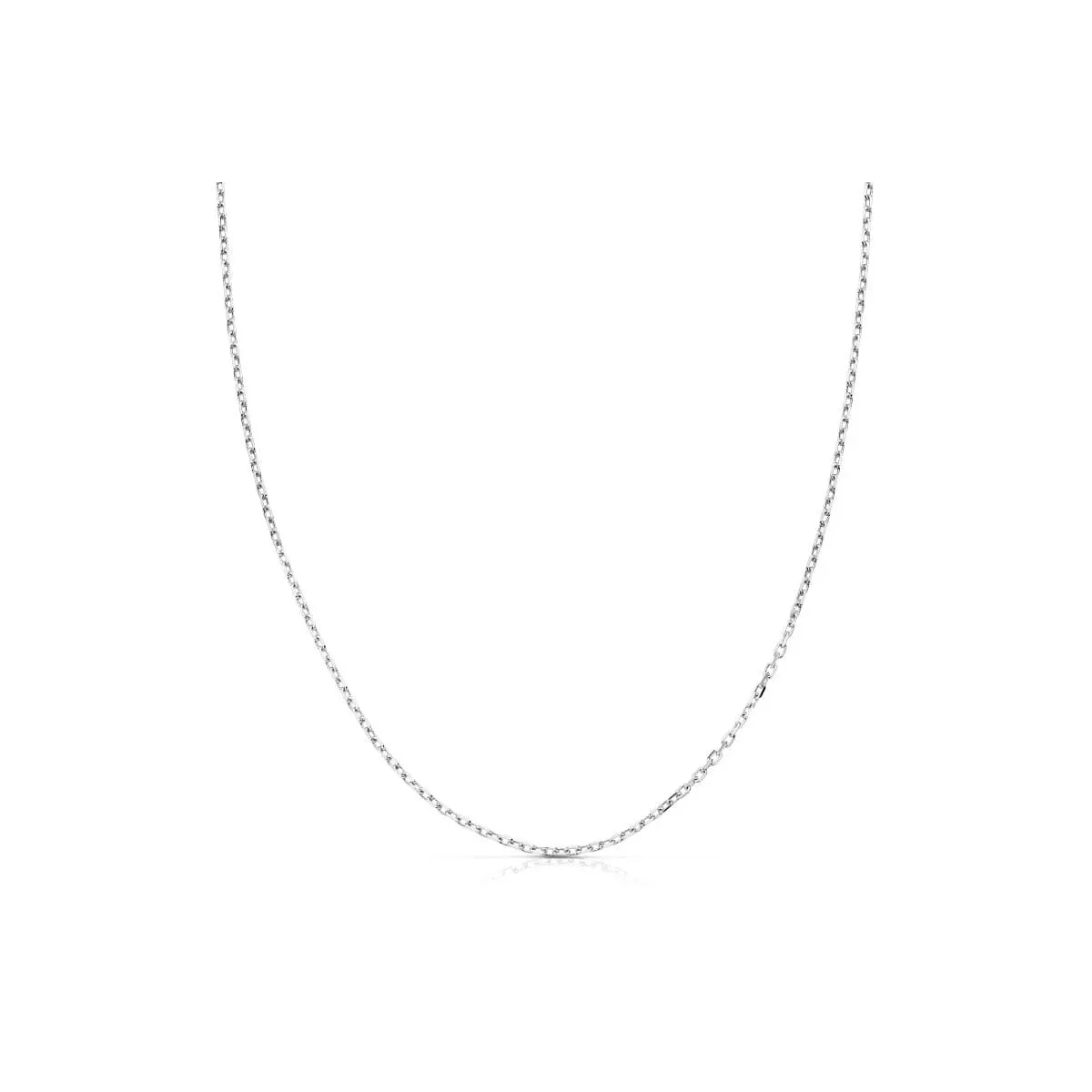 18K CADENA MACIZA ORO BLANCO FORZADA 45CM ANCHO 1 MM 1