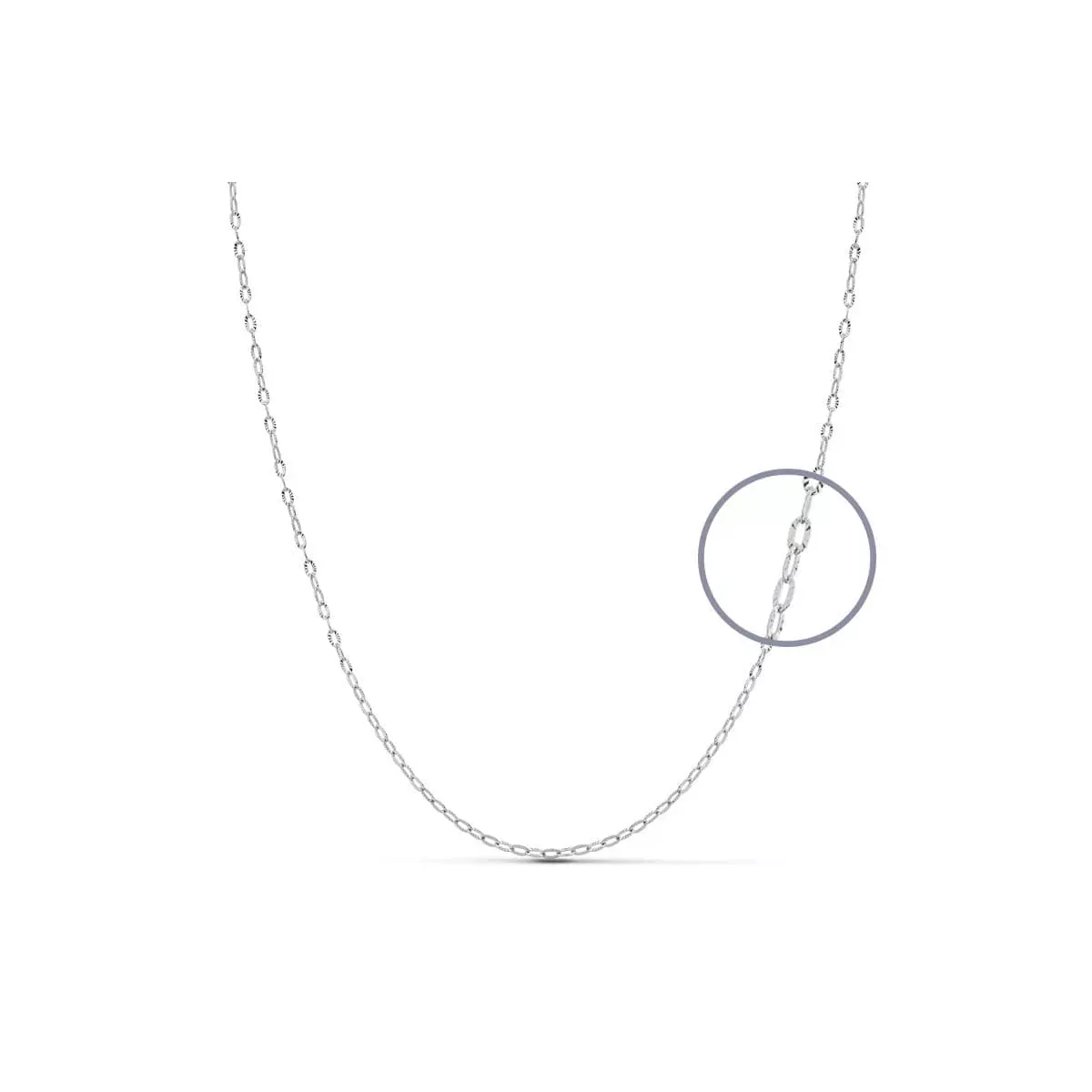 18K CADENA MACIZA ORO BLANCO 45CM 1.5 MM 1