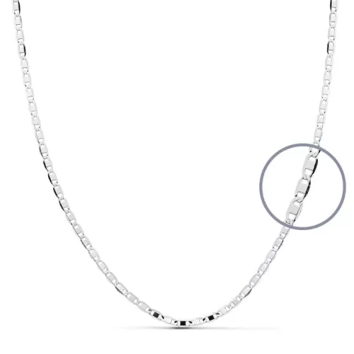 18K CADENA MACIZA ORO BLANCO 40CM 1.8 MM 2