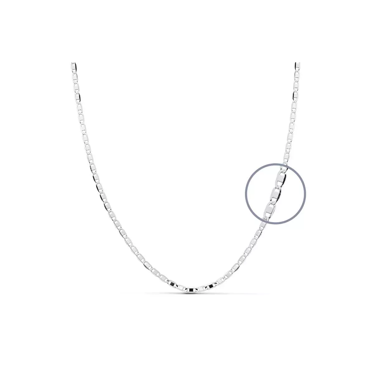 18K CADENA MACIZA ORO BLANCO 40CM 1.8 MM 2